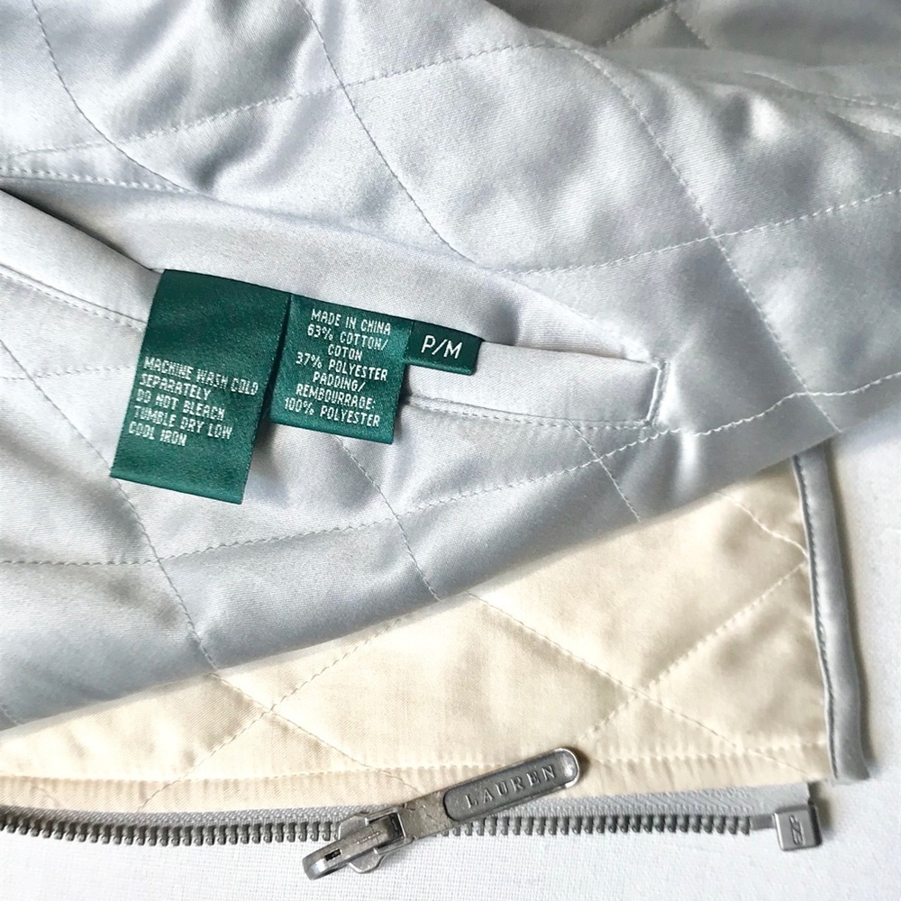 LAUREN Reversible Quilted Mockneck Zip-Up Vest P/M - Picture 10 of 10